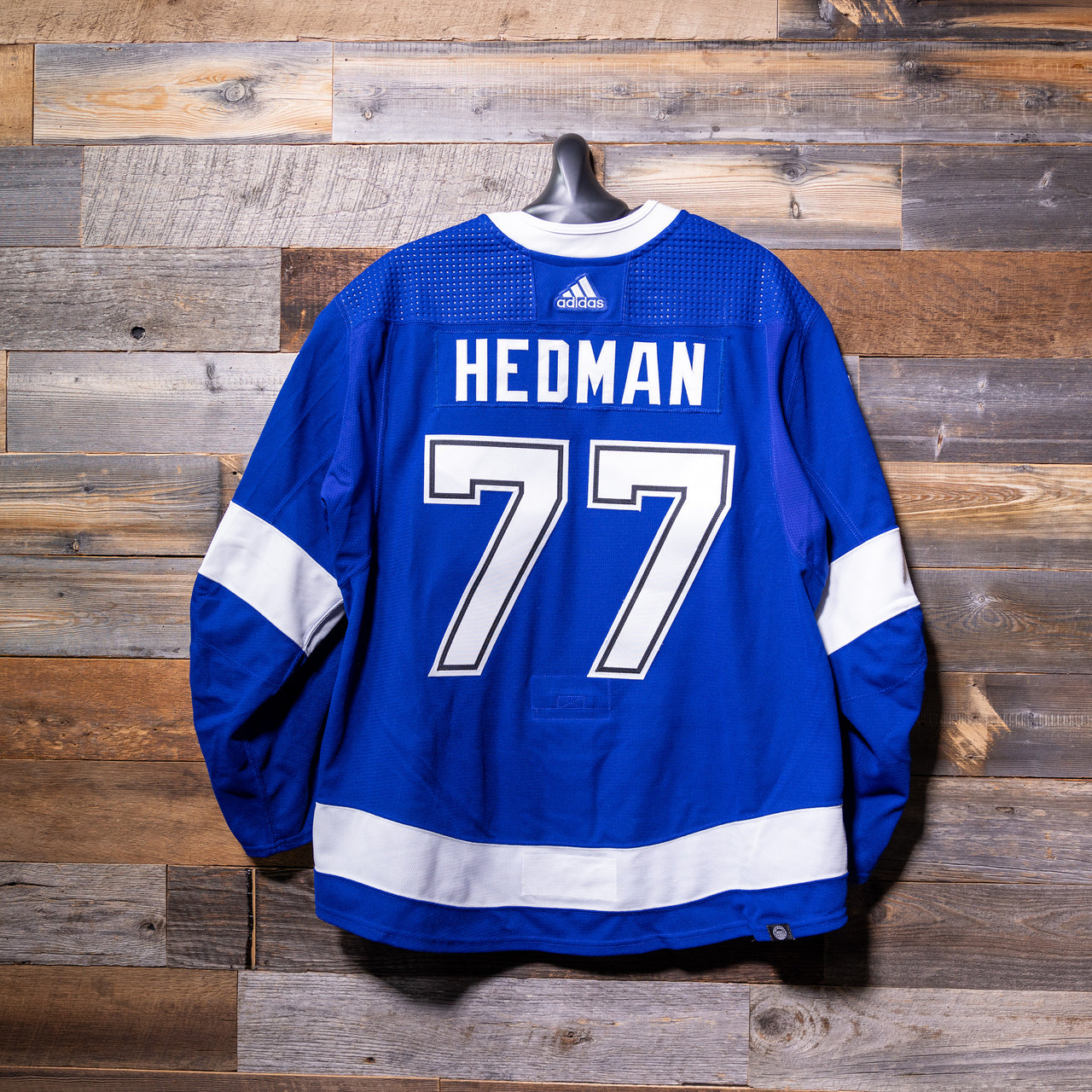 #77 HEDMAN 2022-23 Game-Worn Lightning Home Jersey (Size 60) Set 3