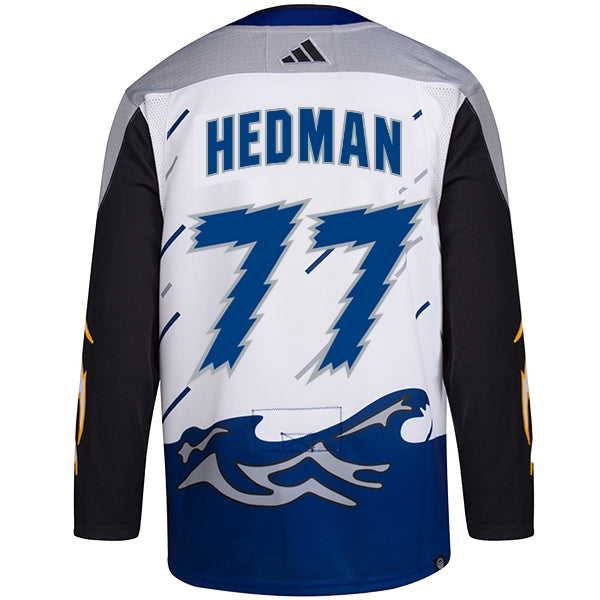 #77 Hedman Adidas Reverse Retro Lightning Jersey with Authentic Lettering White / 46 (S)
