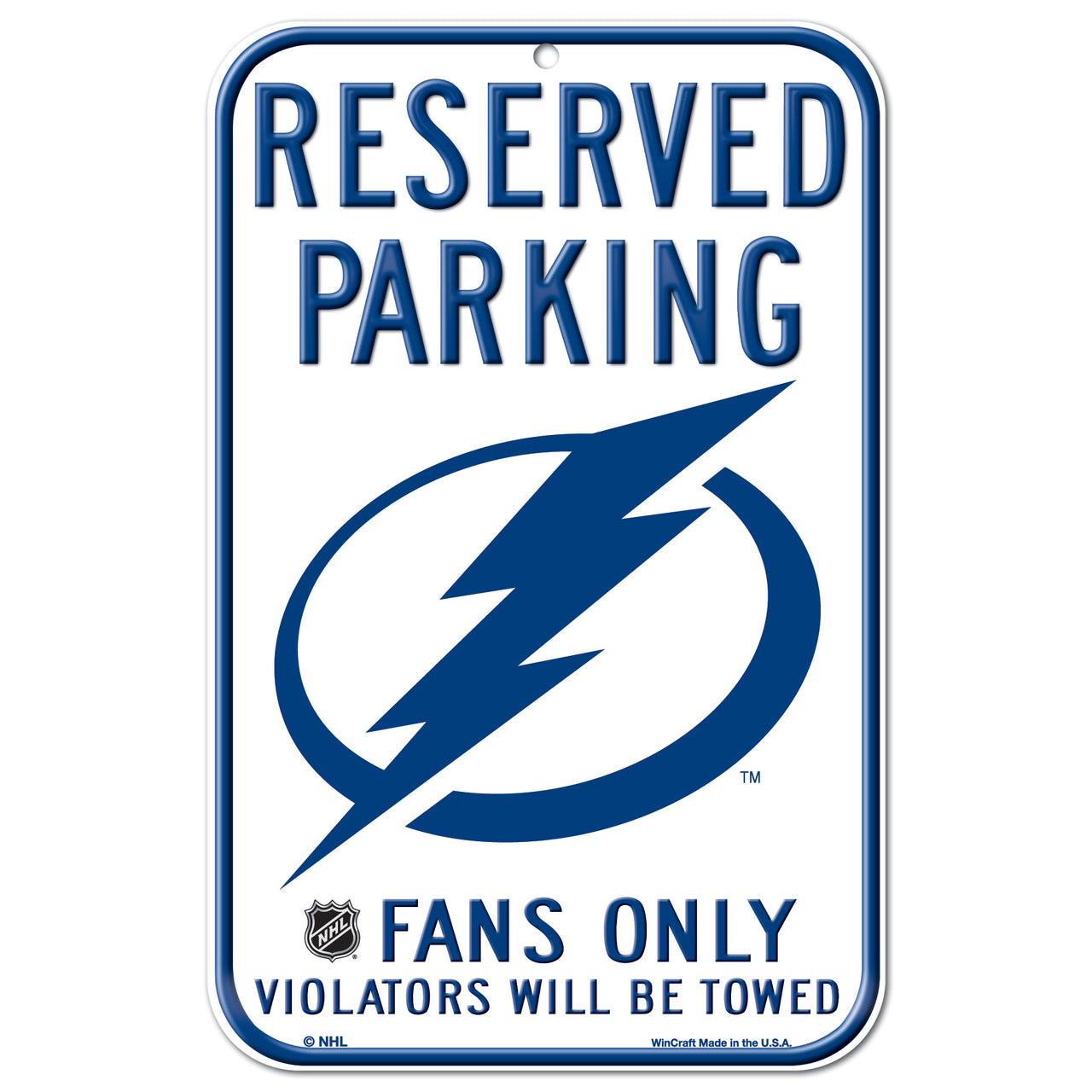 Tampa Bay Lightning Reserved Parking Sign