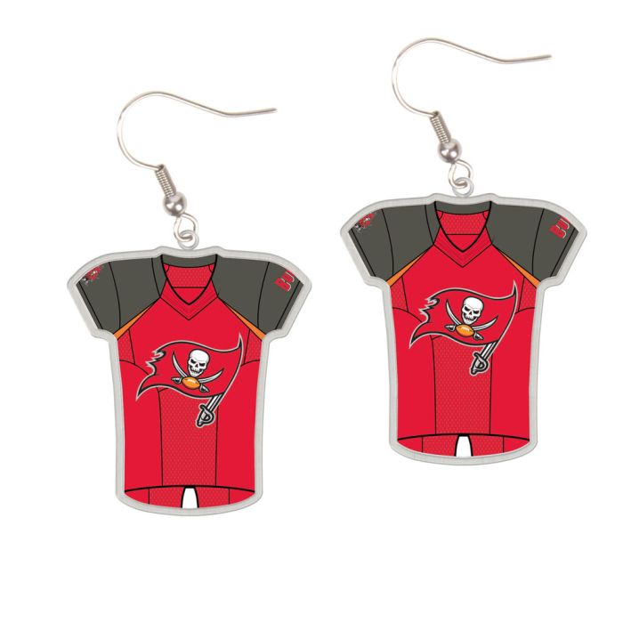 Tampa Bay Buccaneers Jersey Dangling Earrings