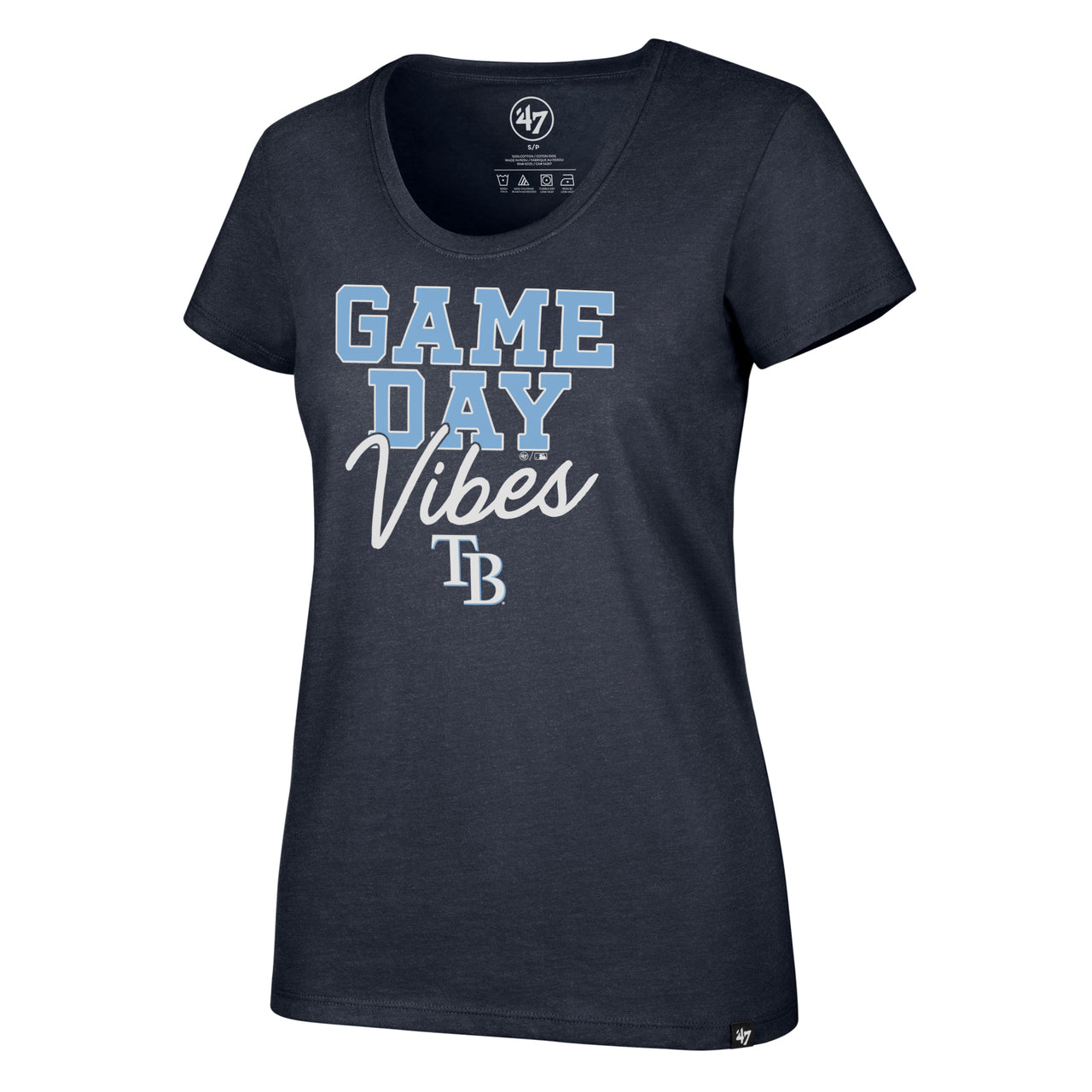Women's Tampa Bay Rays '47 Brand Game Day Vibes Club Tee Navy / L