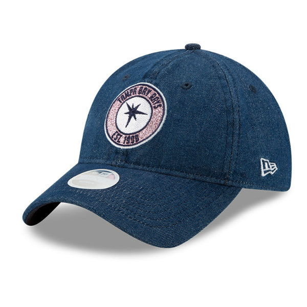 Women's Rays Spring Training New Era 9Twenty Denim Rose Gold Adjustable Hatl