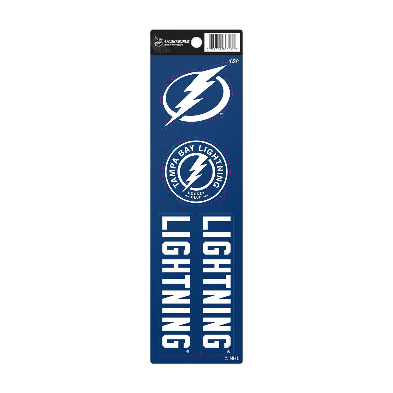 Tampa Bay Lightning 4 Pack Sticker Set