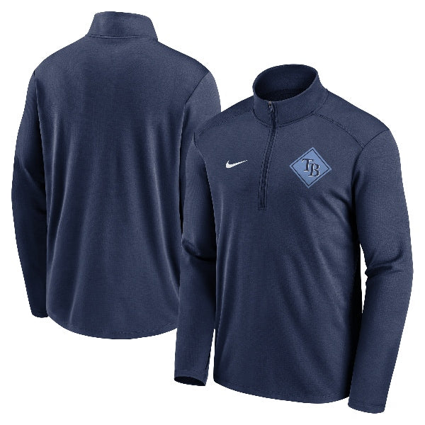 Men's Tampa Bay Rays Nike Navy Diamond Icon Pacer Performance 1/4 Zip (S ONLY)