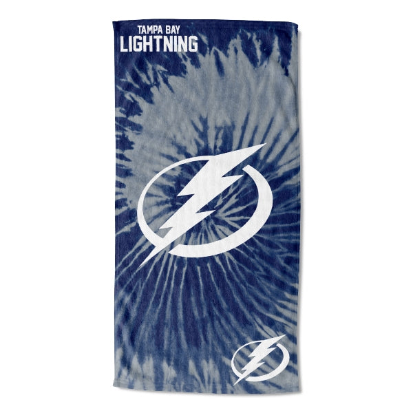 Tampa Bay Lightning Blue Tie-Dye Beach Towel