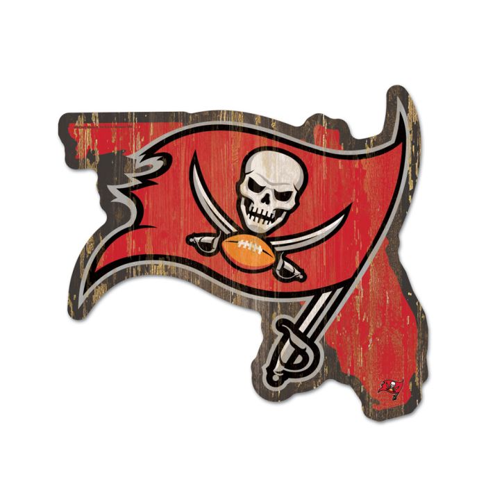 Tampa Bay Buccaneers Wood State Shaped Sign