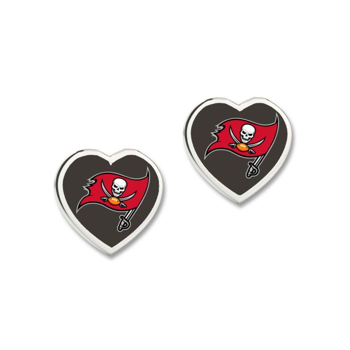 Tampa Bay Buccaneers Heart Shaped Post Earrings