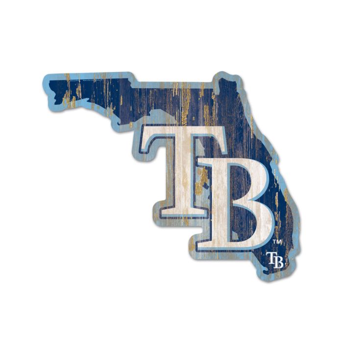 Tampa Bay Rays Wincraft Wood State SIgn