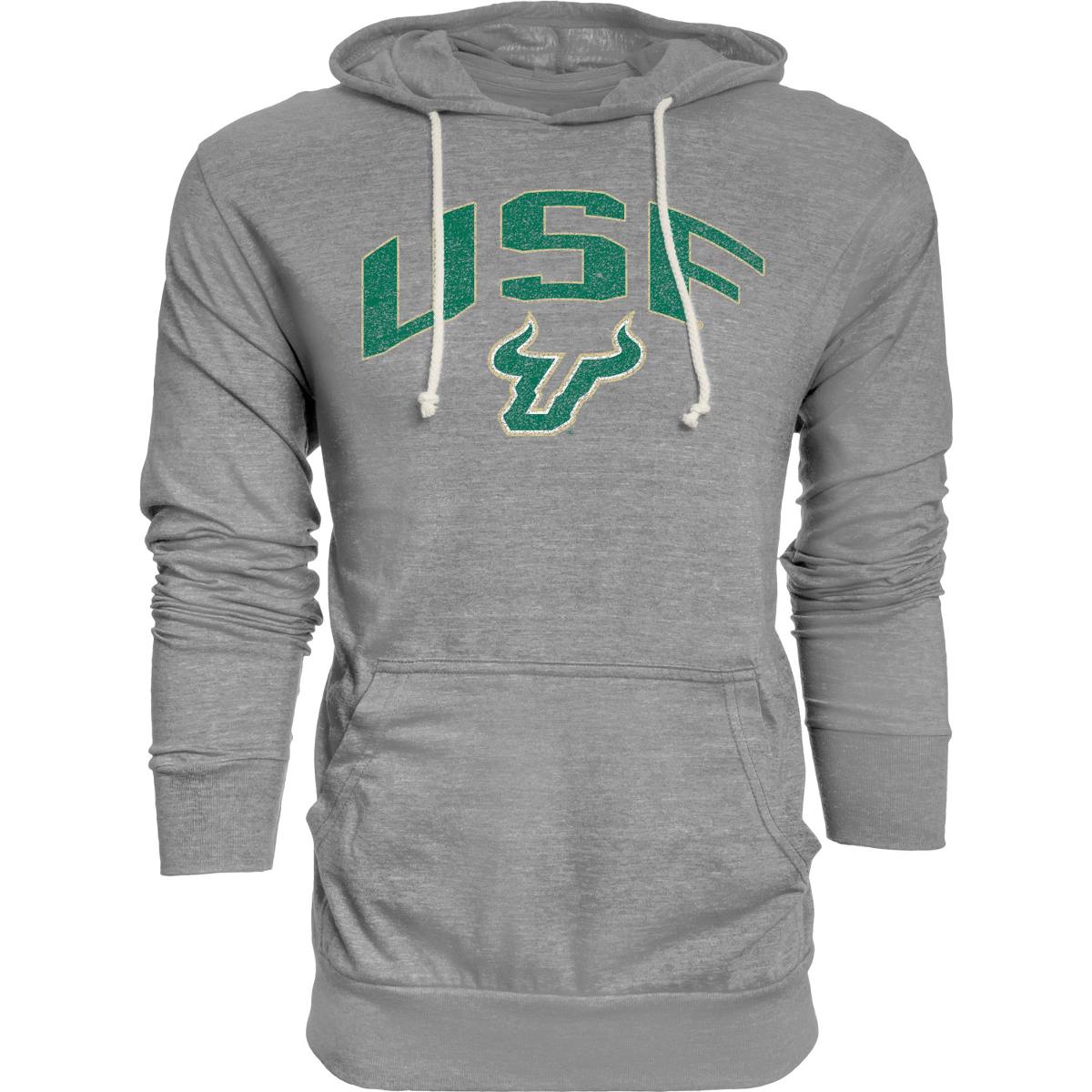 Men's USF Bulls Blue84 Tri-Blend Long Sleeve Hooded Tee