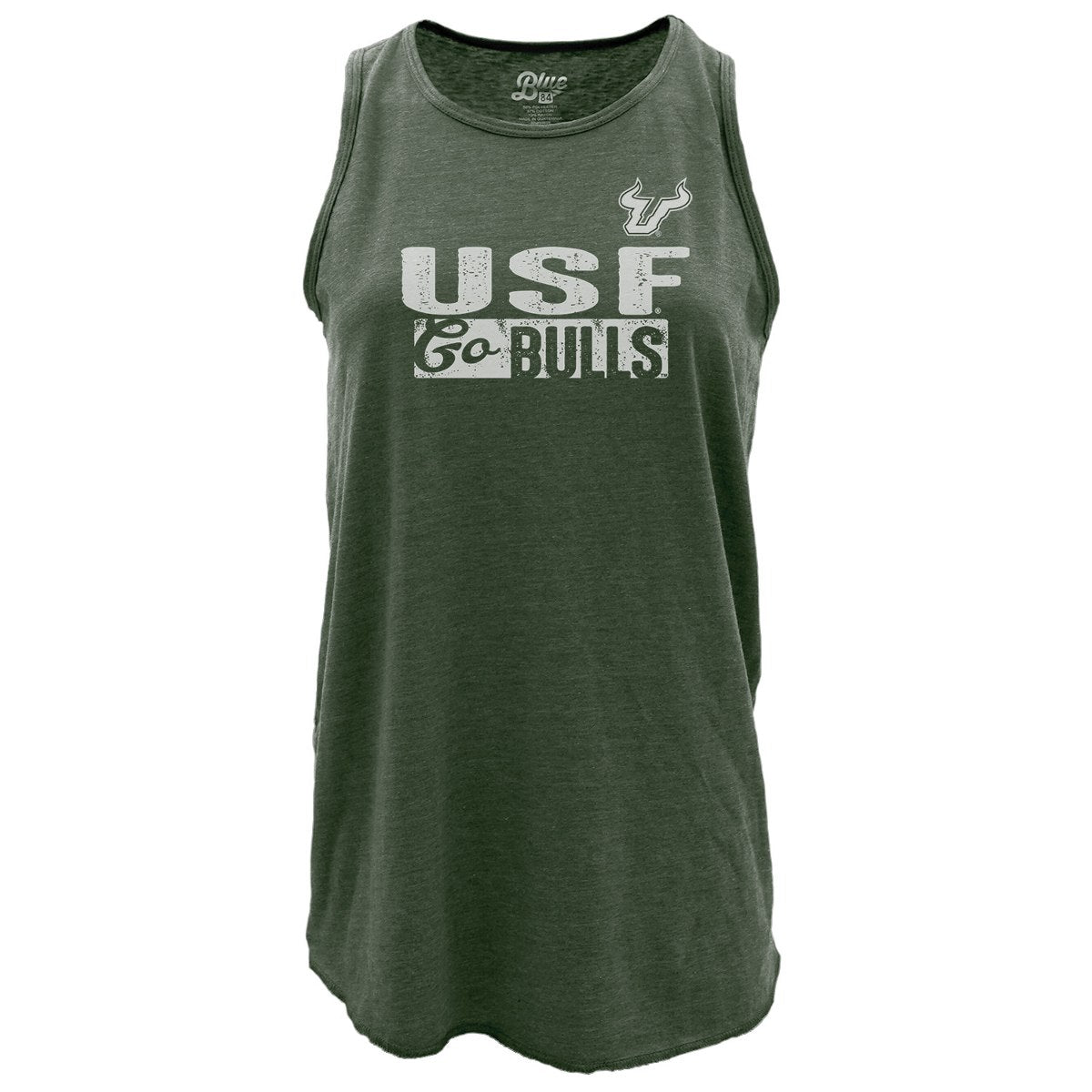 Women's USF Bulls Blue84 Racer Back Tri-Blend Tank