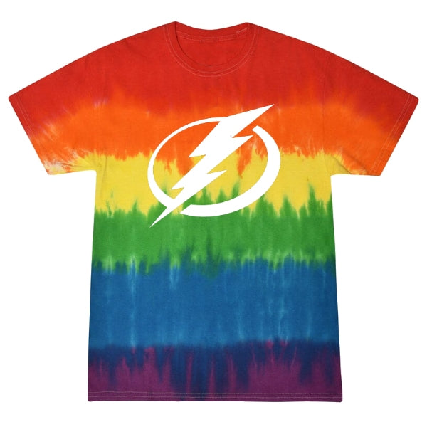 Tampa Bay Lighting Pride Flag Tie-Dye Tee (Small Only)