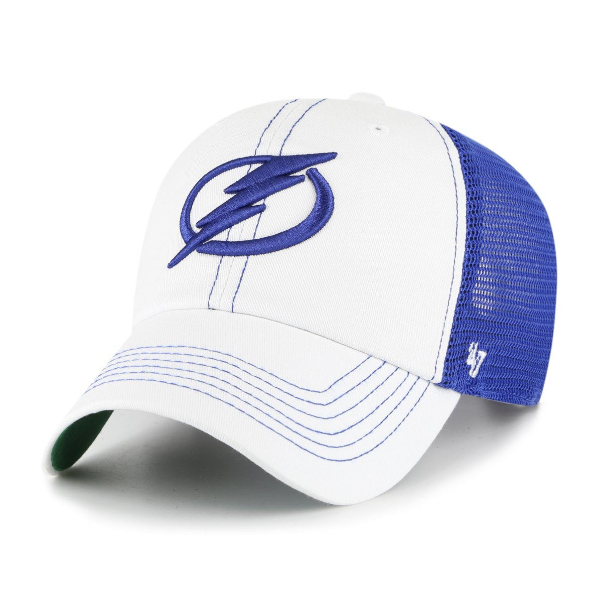 Tampa Bay Lightning '47 Adjustable White Trawler with Blue Mesh