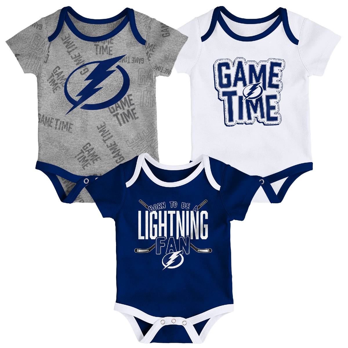 Youth Newborn Tampa Bay Lightning 3-Pack Onesie Set
