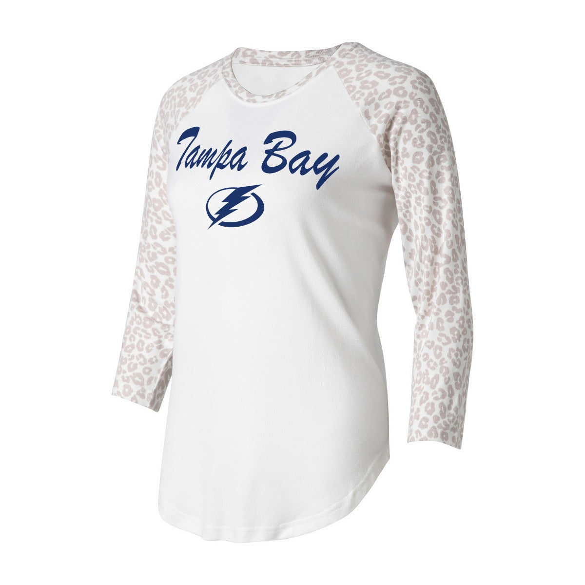 Women's Tampa Bay Lightning Cheetah Raglan Long Sleeve Loungewear Tee