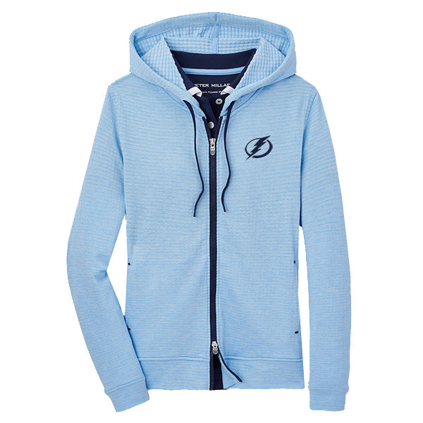 Women's Lightning Peter Millar Crown Sport Blue French Terry Full-Zip Hoodie