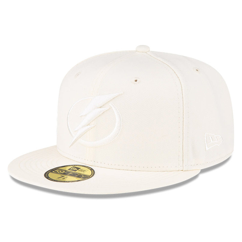 Tampa Bay Lightning New Era 59FIFTY Off White No Neon Tonal Fitted Hat