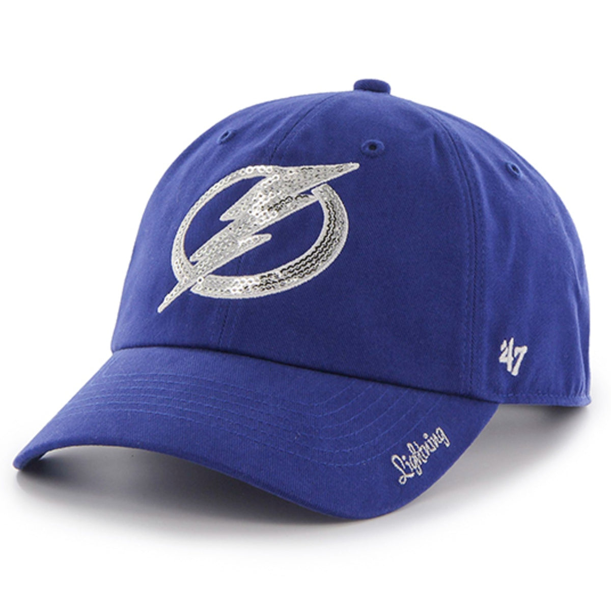 Tampa Bay Lightning '47 Blue Sparkle Clean Up Adjustable Hat
