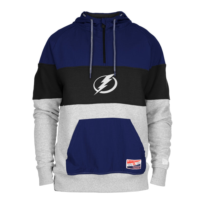 Men's Tampa Bay Lightning New Era Fleece and Crinkle 1/4 Zip Pullover