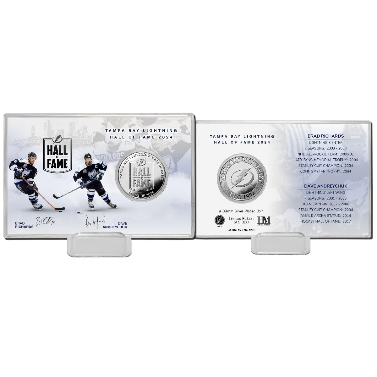 Tampa Bay Lightning 2024 Hall of Fame Highland Mint 4'' x 6'' Silver Coin Card