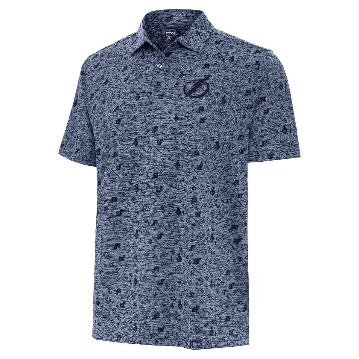 Men's Tampa Bay Lightning Antigua Rink Hockey Print Polo
