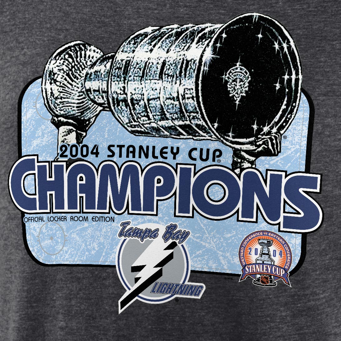 Tampa Bay Lightning Fanatics Reprinted 2004 Stanley Cup Champions Locker Room Tee