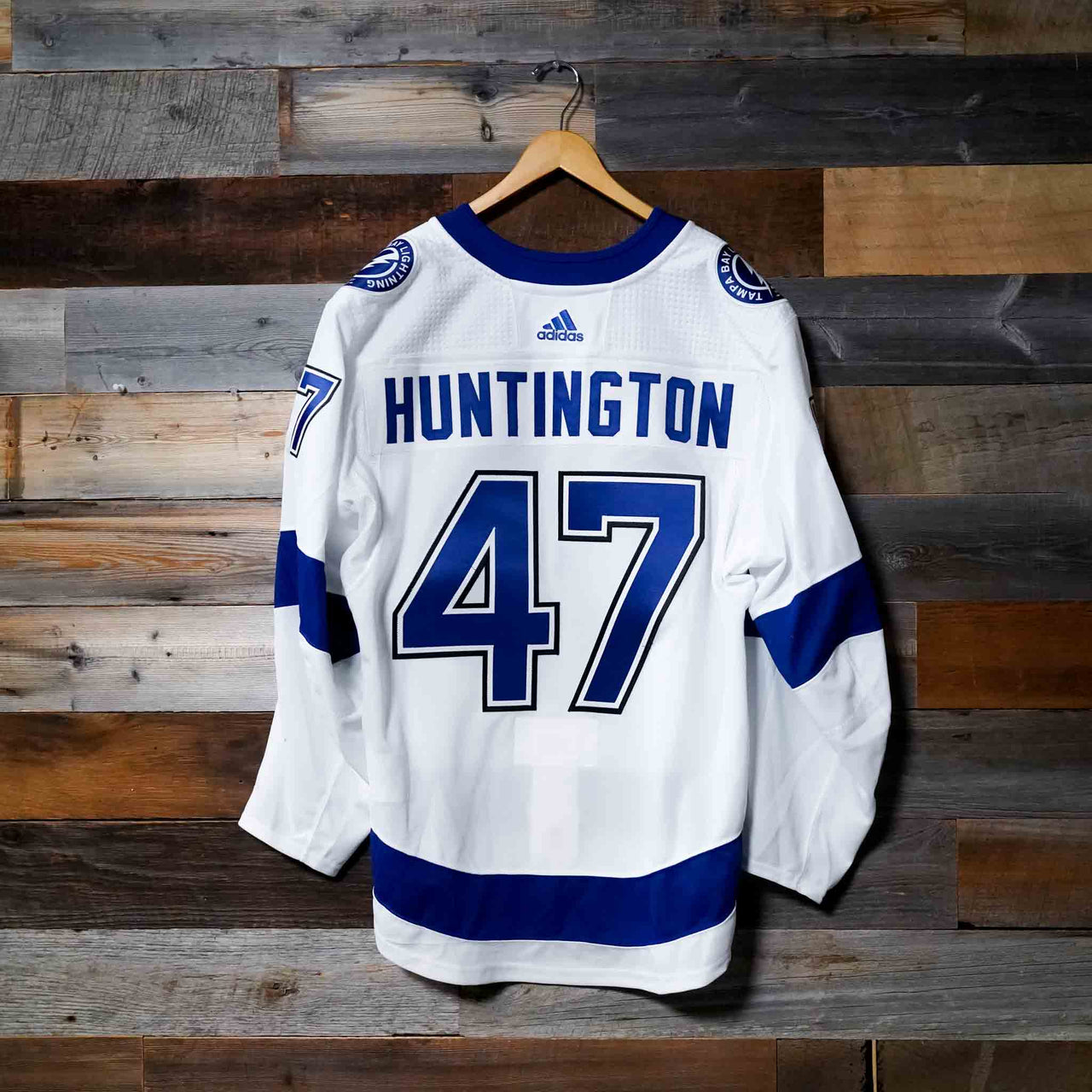 #47 HUNTINGTON Game-Issued 2020-21 Lightning Away Jersey (Size 56)