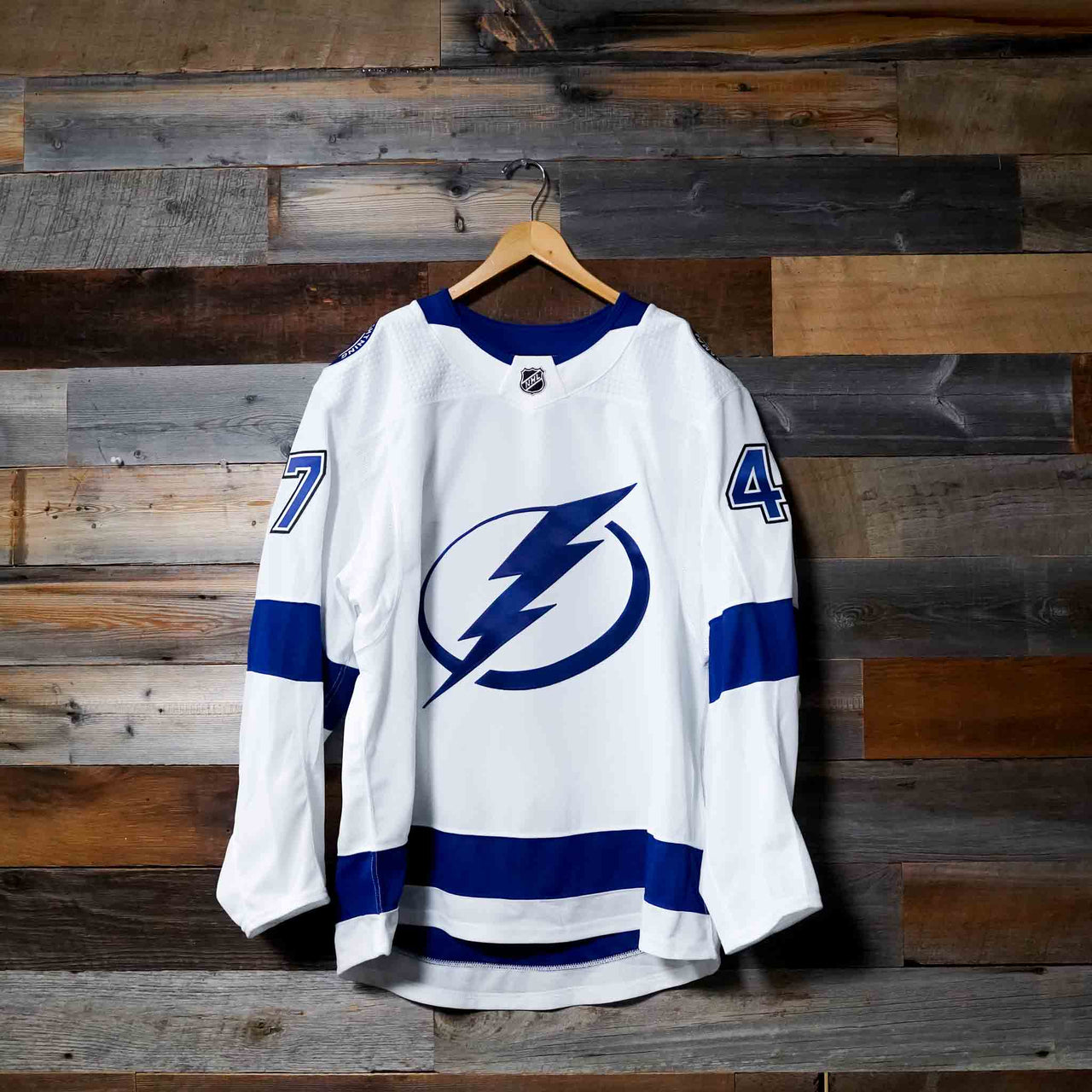 #47 HUNTINGTON Game-Issued 2020-21 Lightning Away Jersey (Size 56)