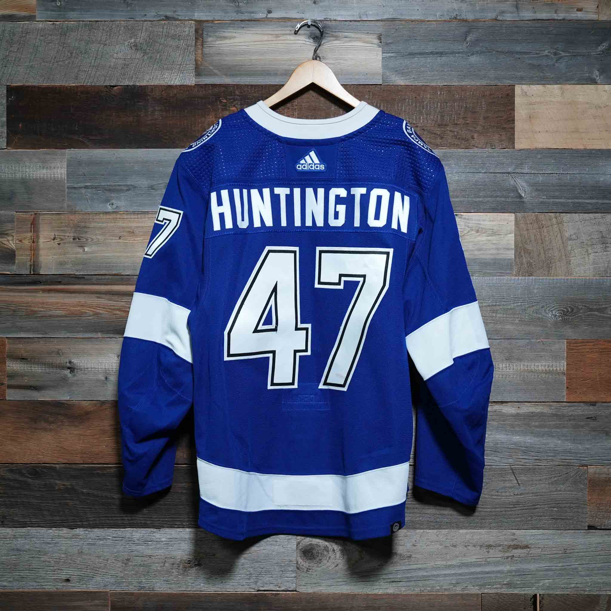 Adidas #47 Huntington Game-Issued 2020-21 Lightning Away Jersey (Size 56)