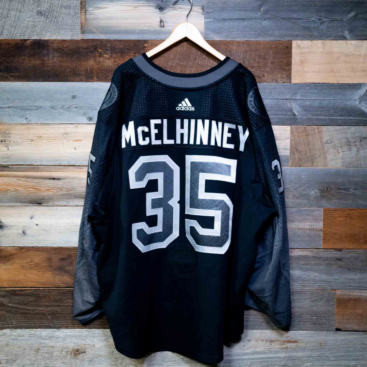 #35 McELHINNEY 2019-20 Game-Worn Lightning Alternate Jersey (Size 58G) 1B