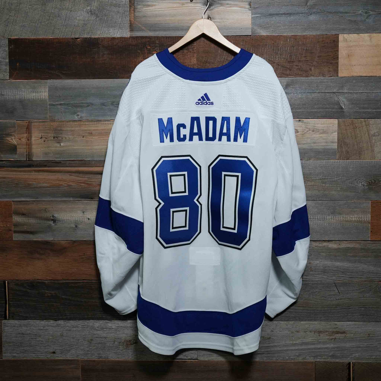 #80 McADAM 2021-22 Game-Issued Lightning Away Jersey (Size 58G) Set 1