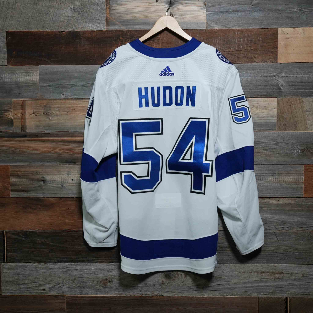 #54 HUDON 2021-22 Game-Worn Lightning Away Jersey (Size 56) Set 1