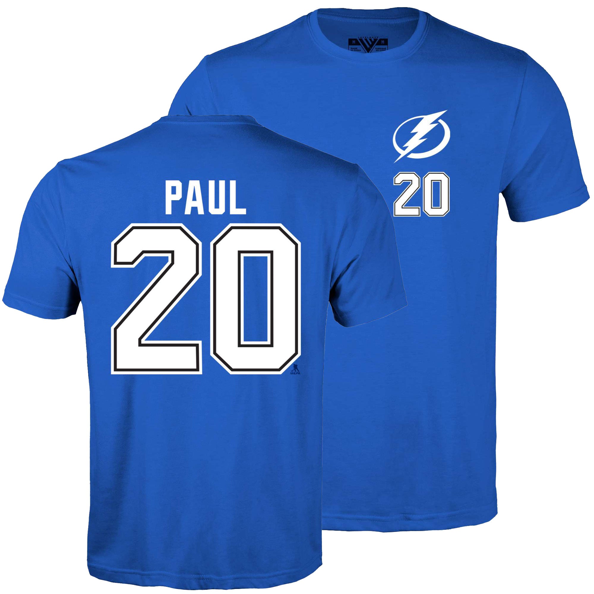 Tampa Bay Lightning Levelwear Nick Paul Name & Number Blue Tee