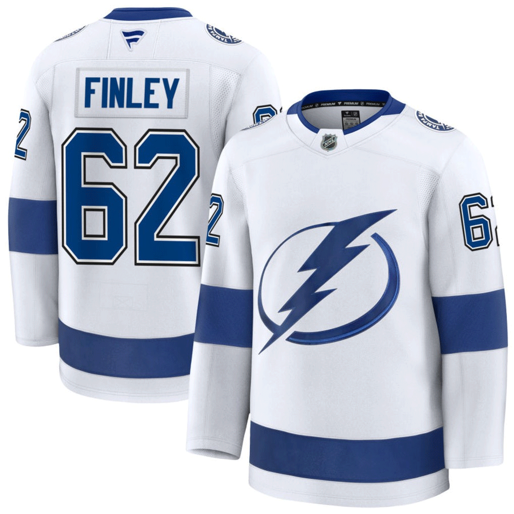 62 Jack Finley Tampa Bay Lightning Fanatics Premium Away White Jersey