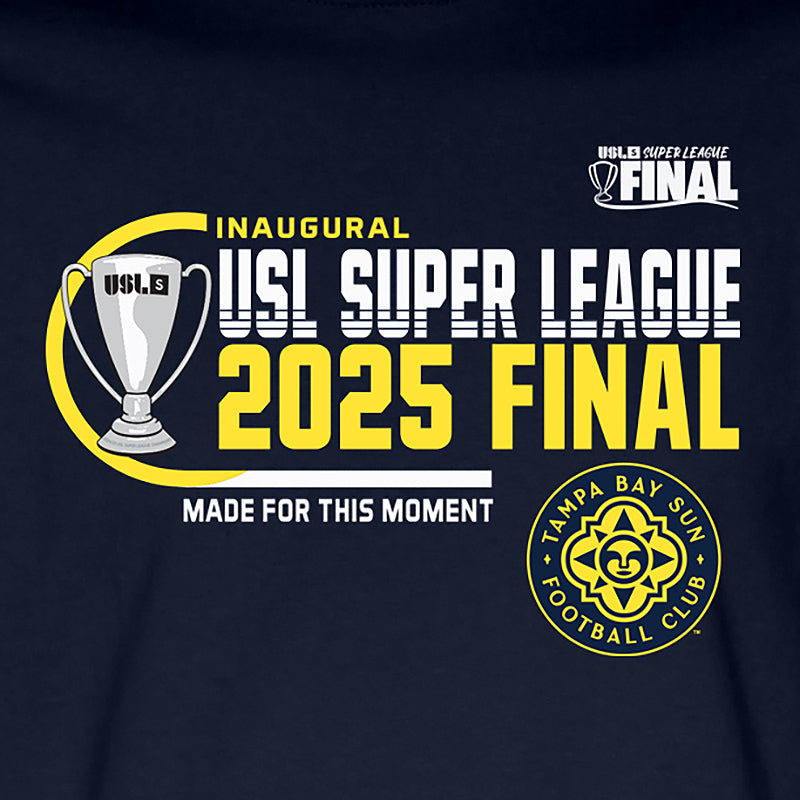 Unisex Tampa Bay Sun FC Blue 84 2025 USL Super League Final Tee