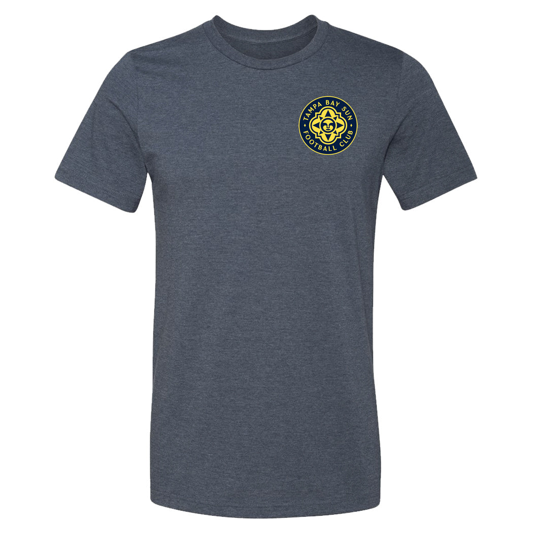 Unisex Tampa Bay Sun FC Heather Navy Dual-blend Tee