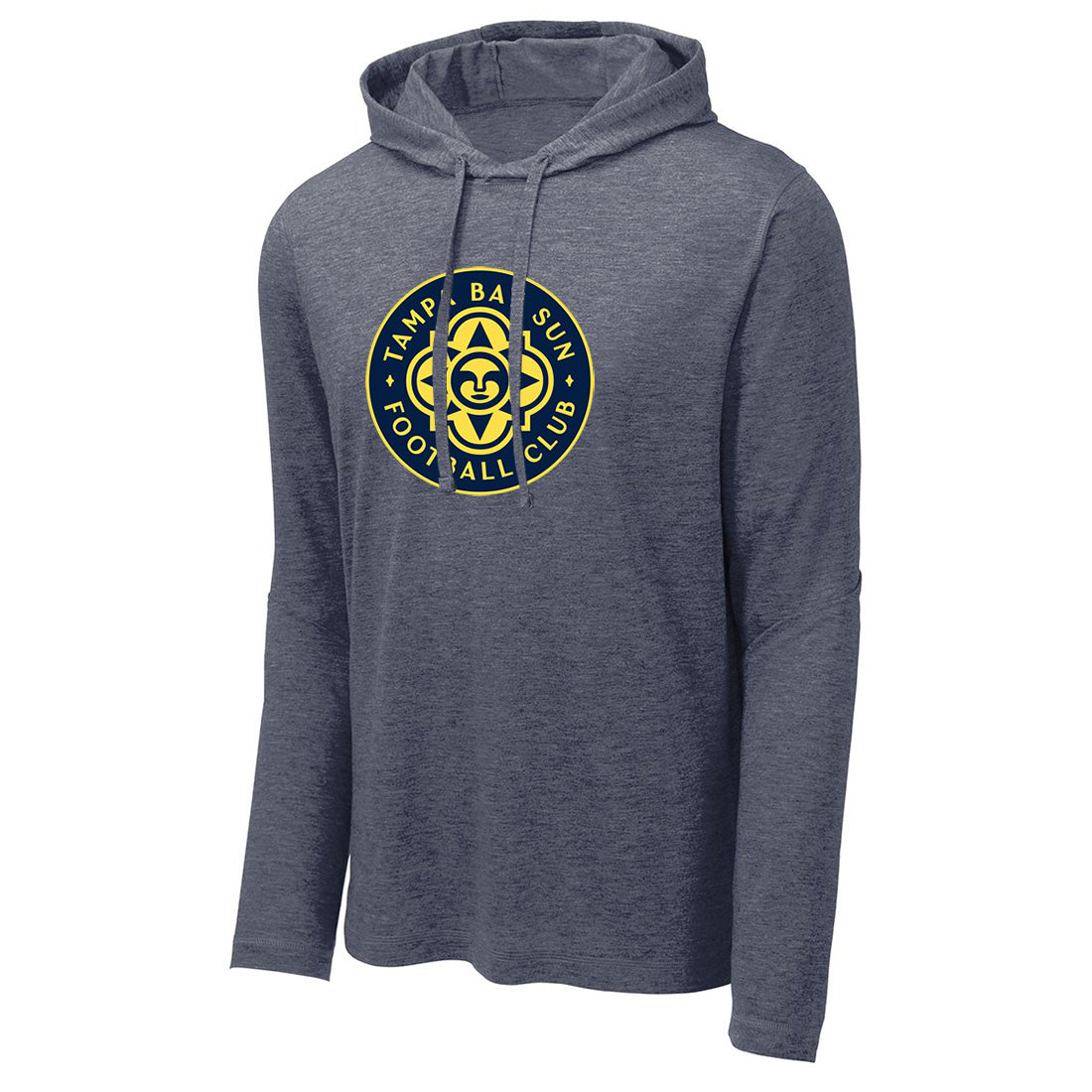 Unisex Tampa Bay Sun FC Heather Navy Tri-blend Long Sleeve Hooded Tee