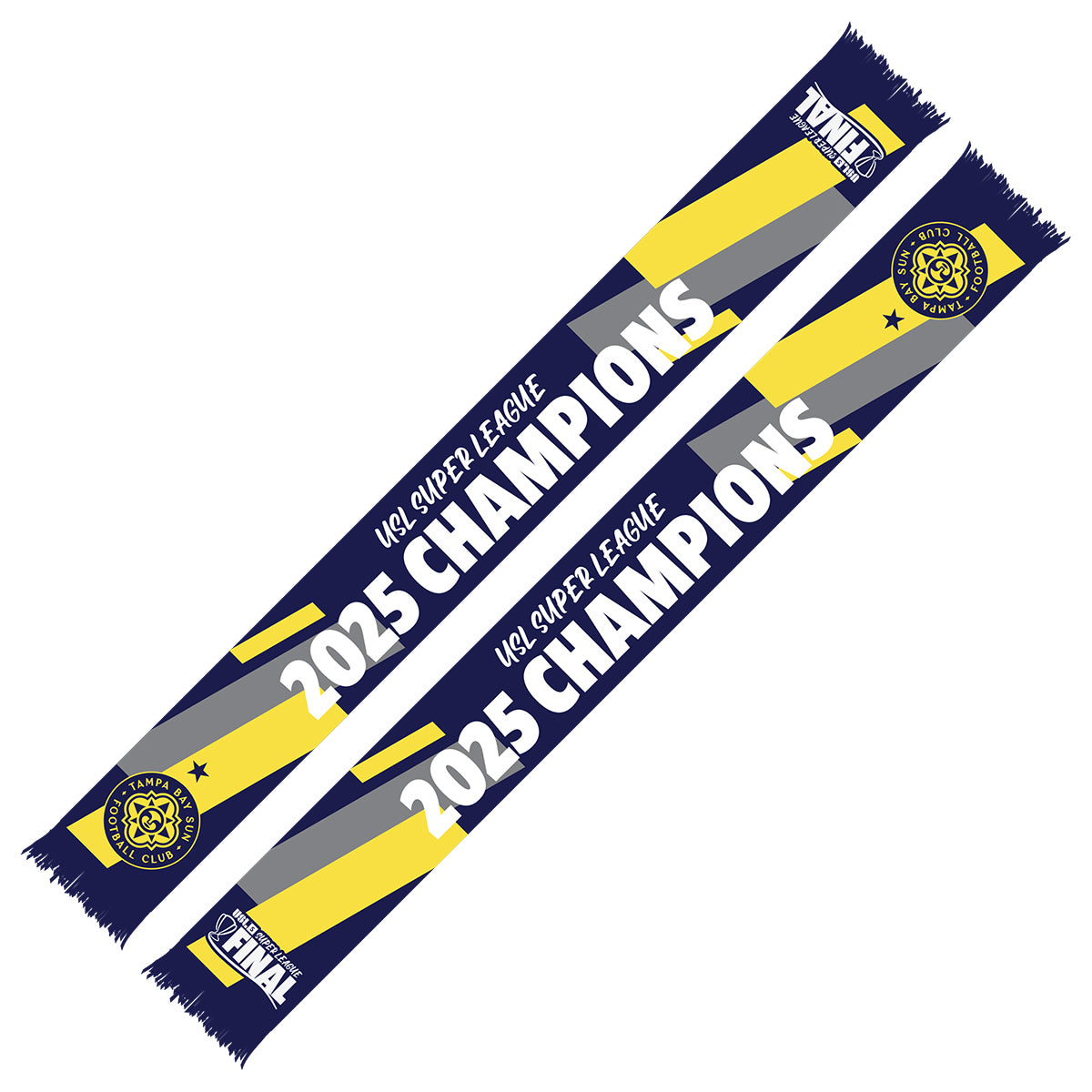 Tampa Bay Sun FC USL Super League 2025 Champions Sublimated Scarf
