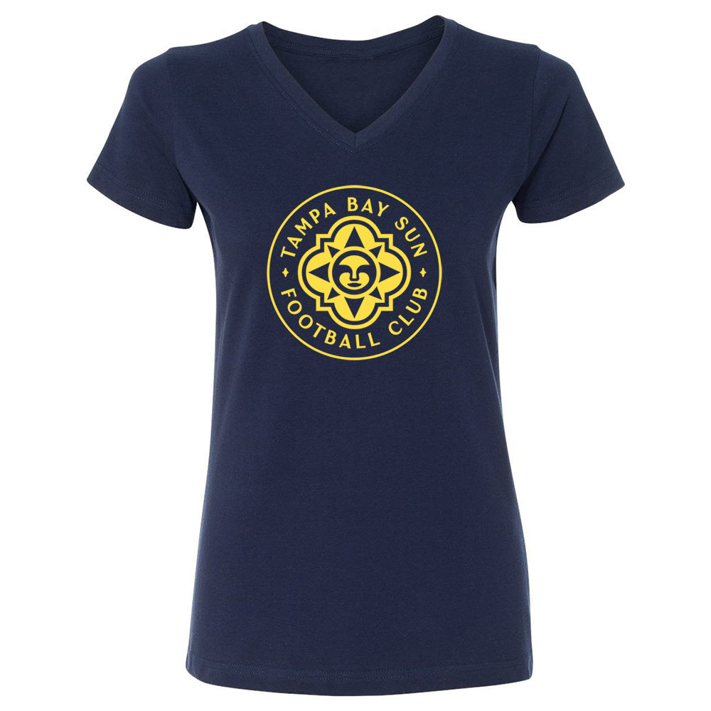 Women's Tampa Bay Sun FC Navy V-Neck Cotton Tee