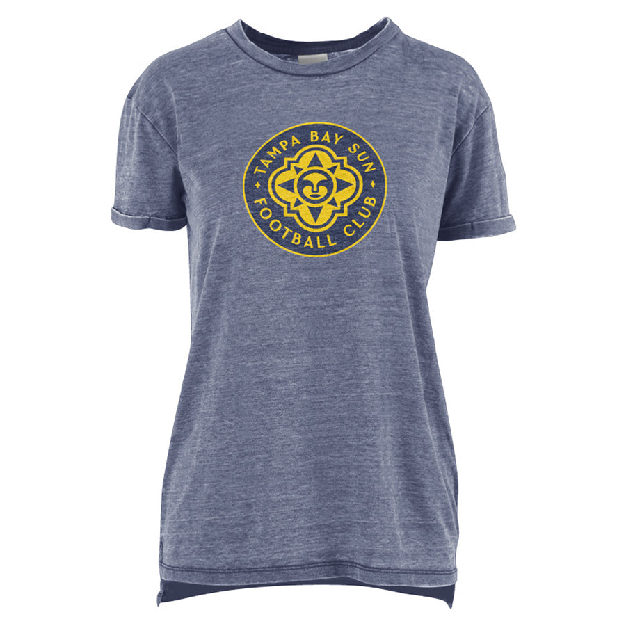 Women's Tampa Bay Sun FC Pressbox Vintage Navy Boyfriend Tee