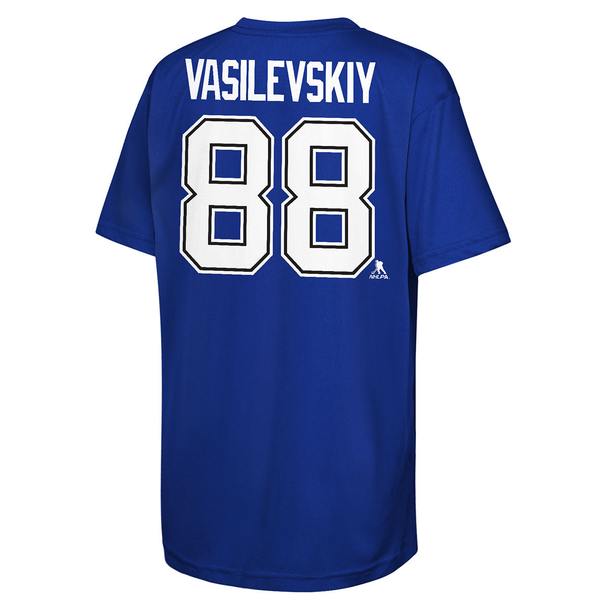 Youth Tampa Bay Lightning Andrei Vasilevskiy Performance Name & Number Blue Tee