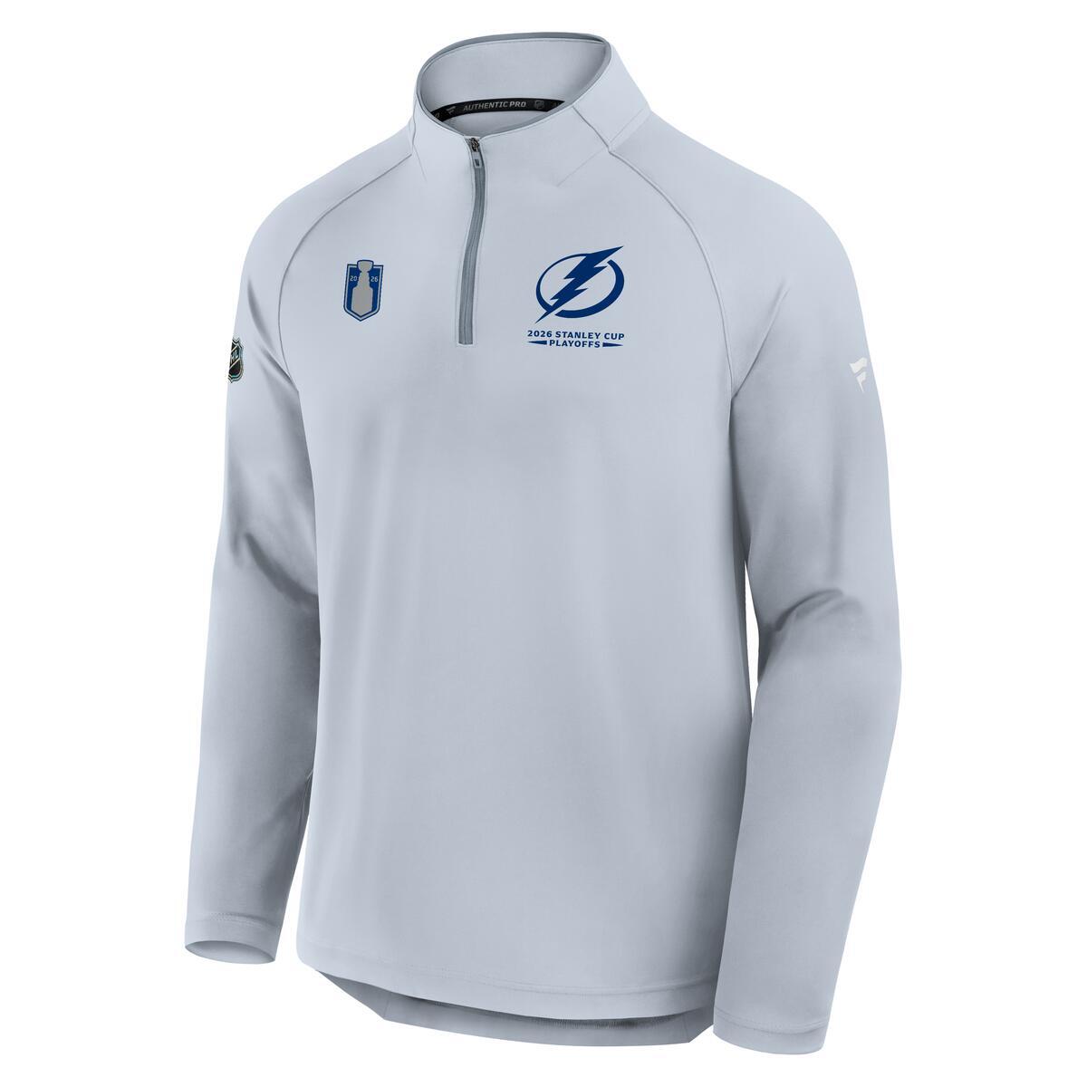 Men's Tampa Bay Lightning 2026 Playoffs Fanatics Authentic Pro Locker Room Grey Rink 1/4 Zip
