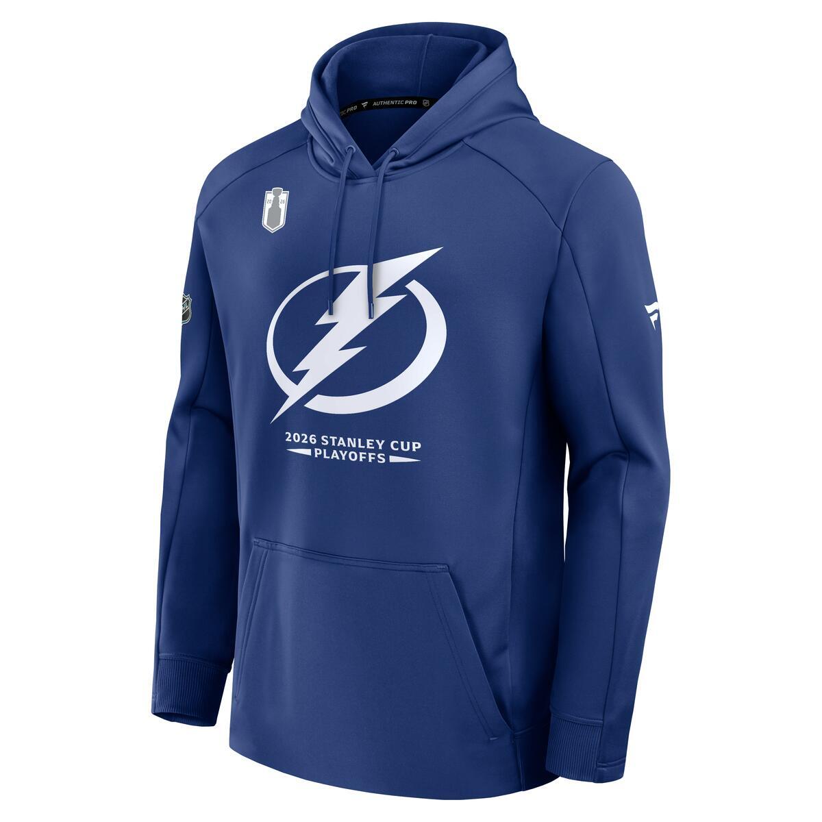 Men's Tampa Bay Lightning 2026 Playoffs Fanatics Authentic Pro Locker Room Pullover Fleece Hoodie