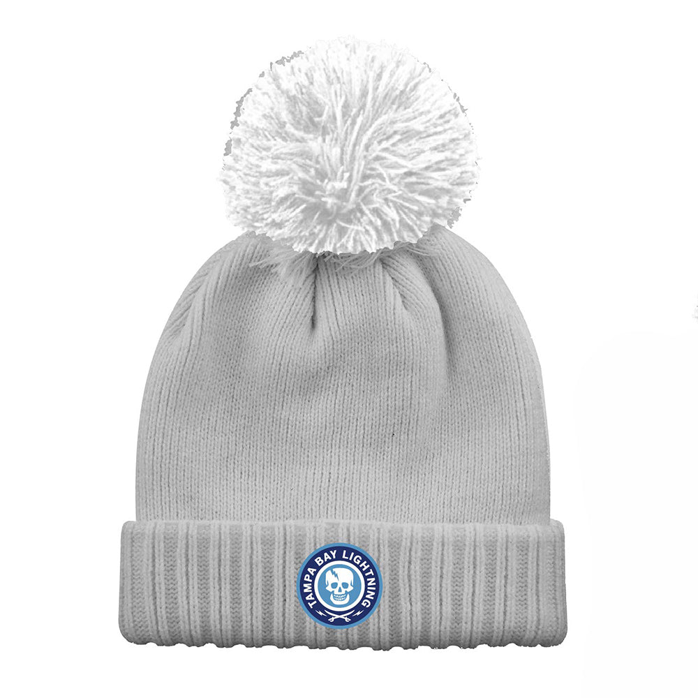 Tampa Bay Lightning 2026 Stadium Series Skull Logo White Knit with Pom