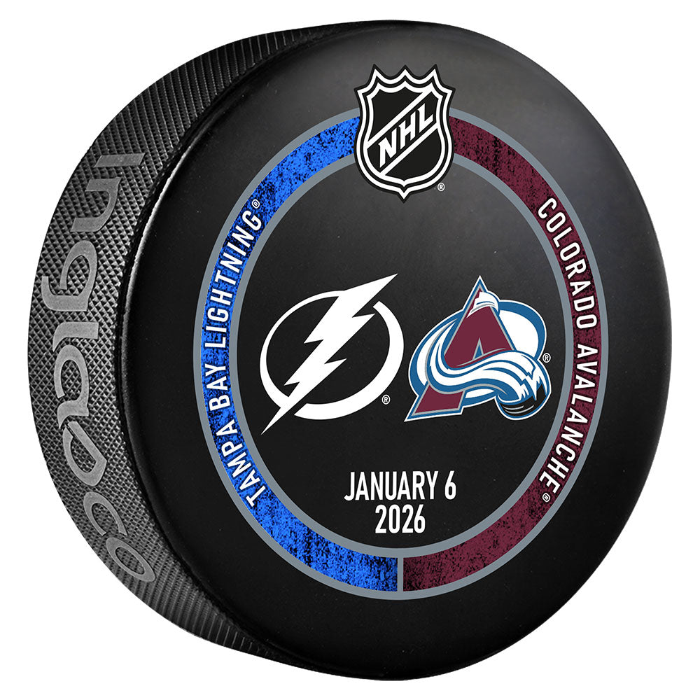 Tampa Bay Lightning 2025-26 Game-used Warm-up Puck vs Colorado (1/6/25)