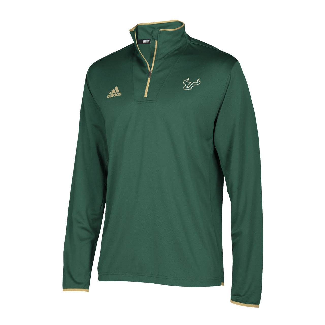 Men's USF Bulls Adidas Official Sideline Iconic L/S 1/4 Zip