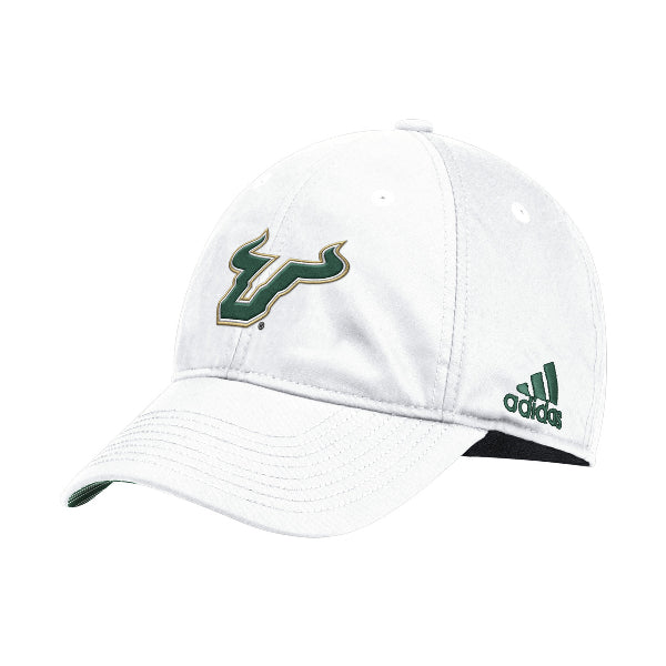 Men's USF Bulls adidas Adjustable White Slouch Hat