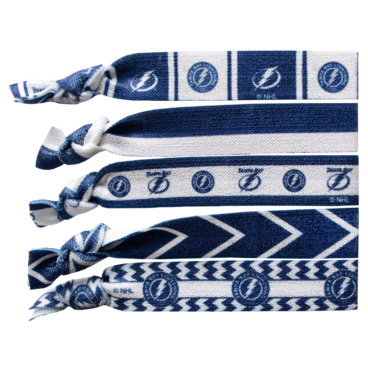 Tampa Bay Lightning 5 Pack Knotted Hair Ties