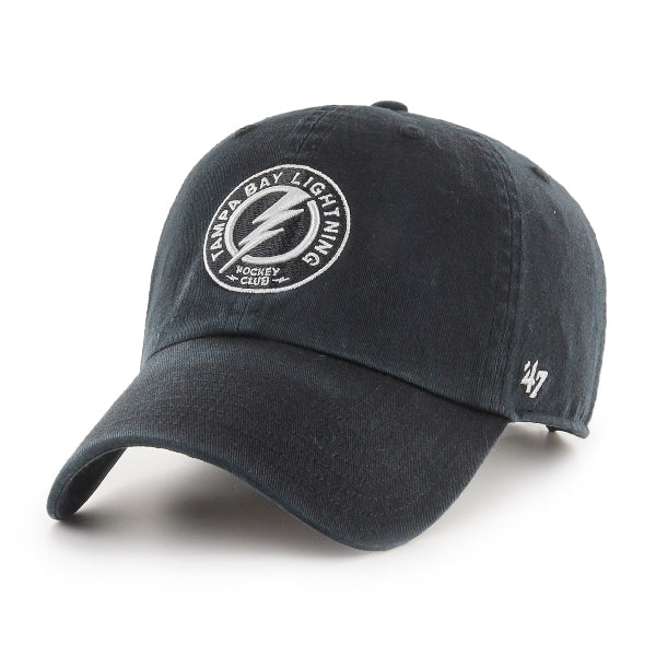 Tampa Bay Lightning '47 Black Shoulder Patch Logo Adjustable Clean Up Hat