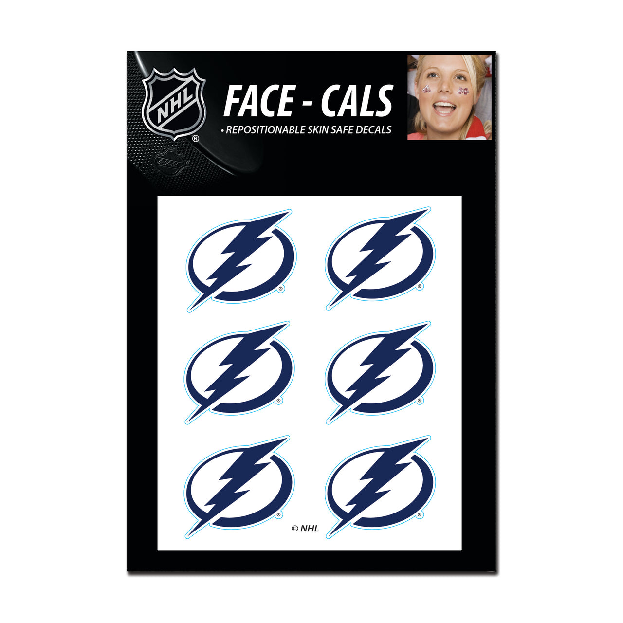 Tampa Bay Lightning Face Tattoo Sheet