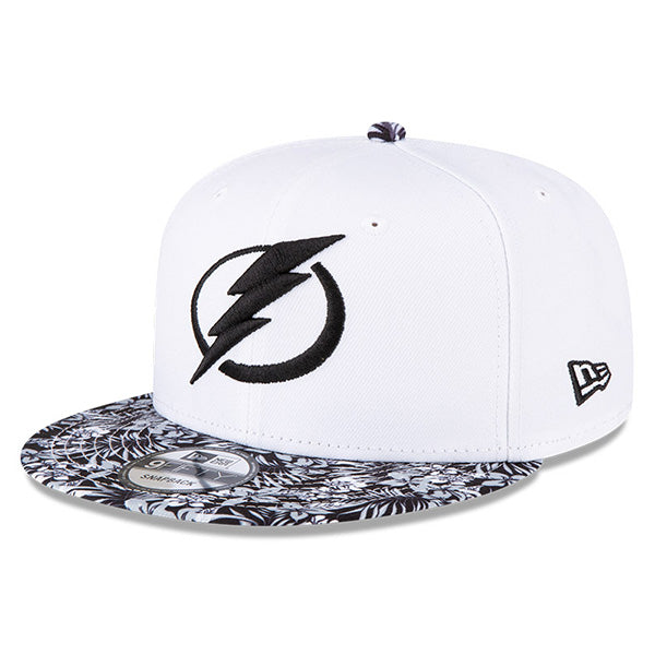 Tampa Bay Lightning New Era 9FIFTY White & Black Floral Adjustable Snapback Hat